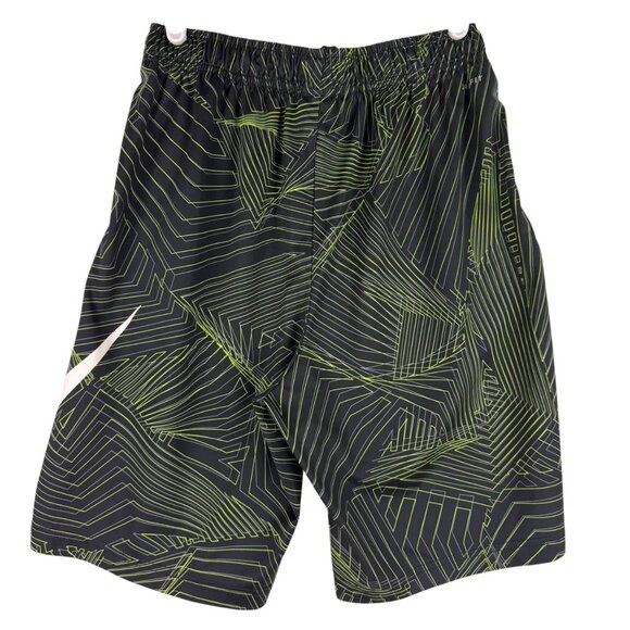 Nike Boys Dri-Fit Elastic/Drawstring Waist Logo Black/Lime Green Shorts Size XL - Picture 2 of 12